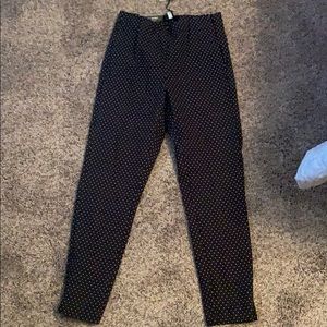 Black polka dot dress pants